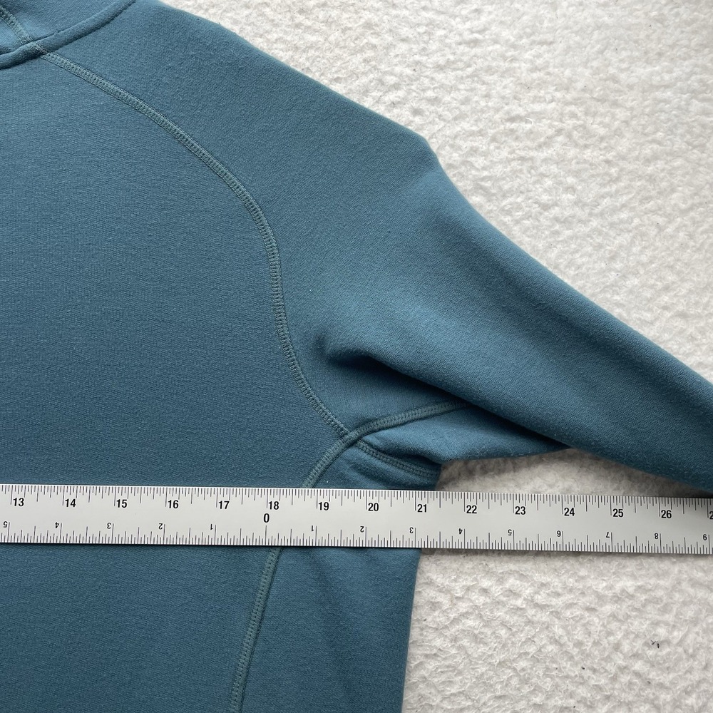 Free Fly Hoodie Mens Small S Bamboo Thermal Fleece Full Zip Pocket Teal Blue - Picture 9 of 12